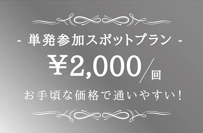 単発参加スポットプラン ￥2,000/回(税込)