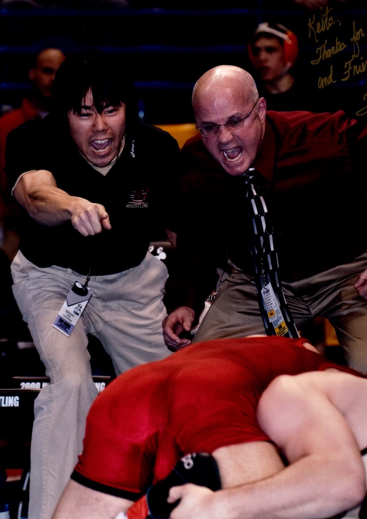 アメリカ留学時代のレスリング全米選手権での小山トレーナー
