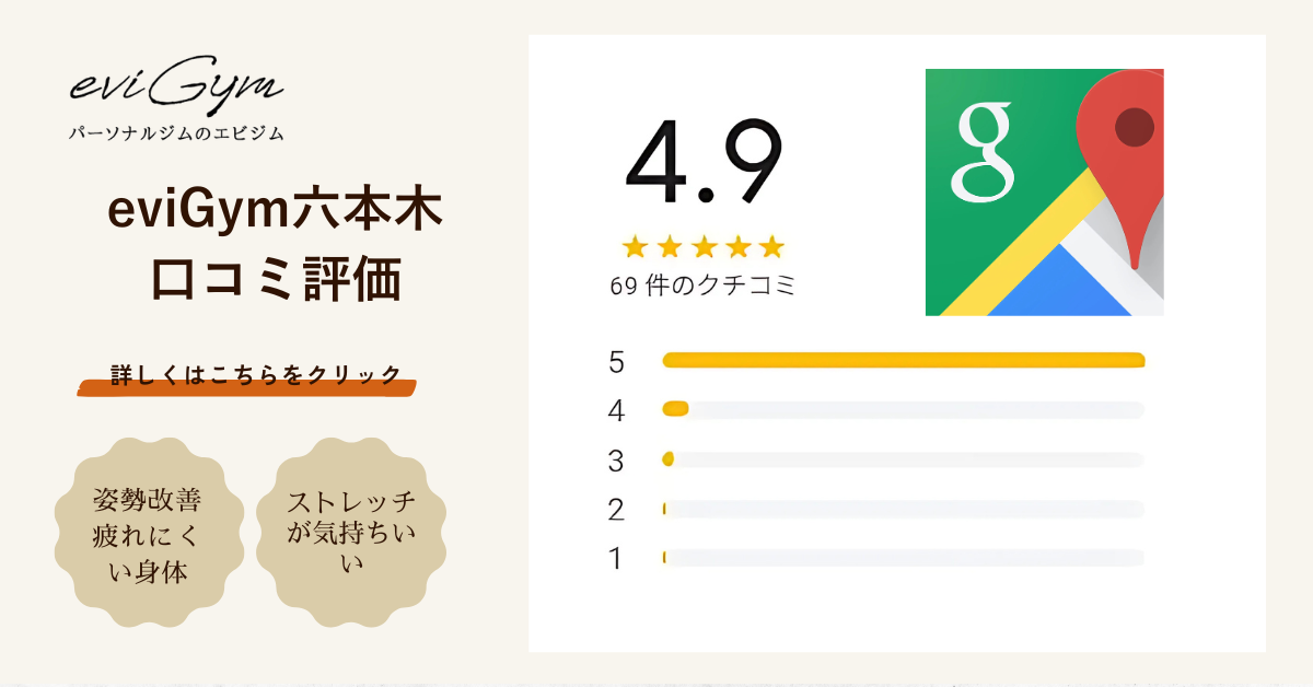 パーソナルジムeviGym 六本木口コミ評価ページへ